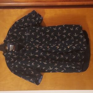 Denim & Flower Short-Sleeved Shirt